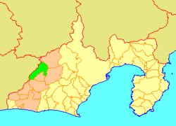 Location of Sakuma in Shizuoka Prefecture