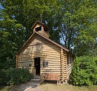 The replica of the Old Mission log church