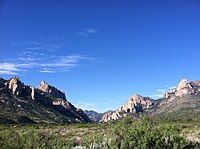 Entrance to Rhyolite Canyon and the Chiricahua National Forest near Portal, AZ