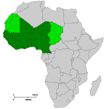 Map of West African countries