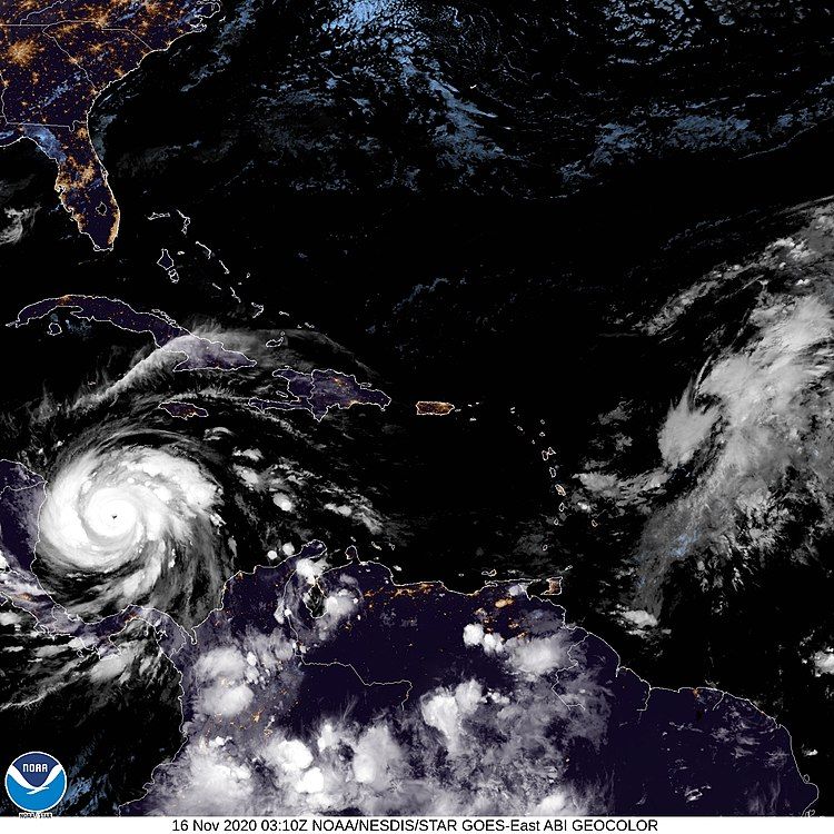 Hurricane Iota nearing Nicaragua