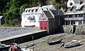 Clovelly Lifeboat Station at low-tide in Clovelly Harbour