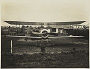 Front View of Basil Watson's Biplane, rear lawn, Follacleugh, Elsternwick, 1916.