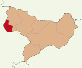 Map showing Hamamözü District in Amasya Province