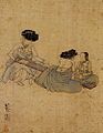 Women playing geomungo (거문고 고르는 여인)