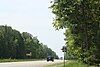 Looking south along M-35 in Menominee County