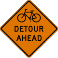 CW20-2a Bicycle detour (distance) ahead