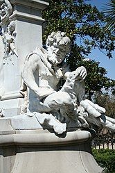 Part of Molière statue in Pezenas by Injalbert.