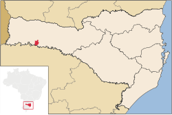 Location of Guatambu in Santa Catarina state