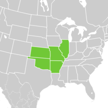 Symphyotrichum anomalum native distribution: US — Arkansas, Illinois, Kansas, Missouri, and Oklahoma.