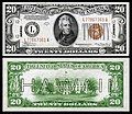 $20 Federal reserve Note (1934-A), depicting Andrew Jackson