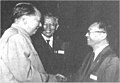 On August 23, 1964, Zhou Pei Yuan (middle) accompanied Mao Ze Dong (left) to meet with Sakata Shoichi (right), as the head of the Japanese delegation