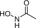 Chemical structure of Acetohydroxamic acid.