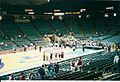 In the Charlotte Coliseum prior to the Indiana Pacers and then-Charlotte Hornets game on 9 April 2000.