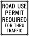 EM2-4 Road Use Permit Required For Thru Traffic