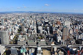 Central business district of Nagoya viewed from Midland Square (2015)