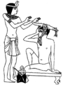 Image 12An Egyptian practice of treating migraine in ancient Egypt (from Science in the ancient world)