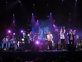 Rubik at Flow Festival 2011 (left to right): S. Väätäinen, S. Pöyhönen, J. Hietala, A. Taira, A. Neuvonen, O. Töyli, J. Viljanen and T. Eriksson.