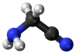 Ball and stick model of aminoacetonitrile