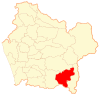 Map of Pucón commune in the Araucanía Region