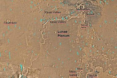 Map of Lunae Palus with labels