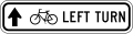 R9-27b Bicycle left turn (straight arrow)