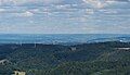 Rare distant view of 115 km to the Dammersfeldkuppe in the Rhön Mountains