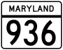 Maryland Route 936 marker