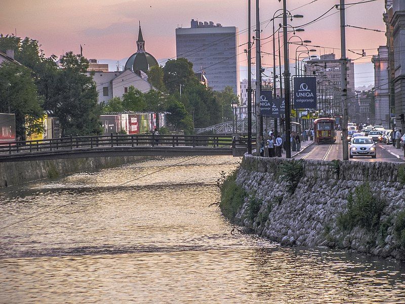 File:Miljacka River sunset.jpg