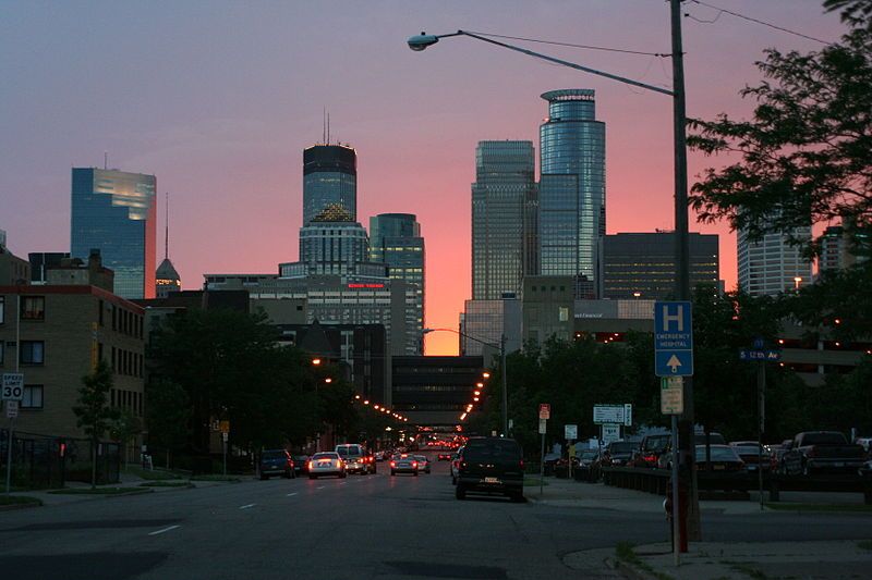 File:Minneapolis Skyline Sunset.jpg