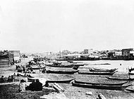 Songhees village. Victoria Harbour, 1880s.