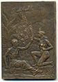 1905, Angelo Mariani and the use of coca leaf. Bronze, 37 x 52mm.