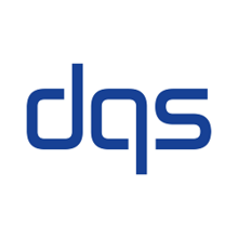 Logo of DQS holding, consisting of the letters "D," "Q," and "S" in blue typeface on a white background