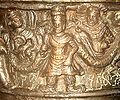 Detail of Kanishka, surrounded by the Sun-God and the Moon-God.