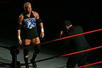 Kennedy taunting ring announcer Tony Chimel