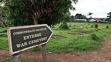 Sign post of European Cemetery in Entebbe, Uganda