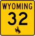 Wyoming Highway 32 marker