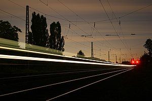 Long exposure of a passing train