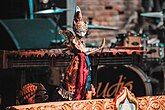 Wayang Golek, a traditional puppet theatre from West Java, featuring intricately crafted wooden puppets used to tell stories from folklore and mythology.