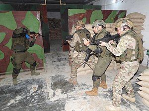 Para SF (in Ranger Green uniform) during the 9th edition of India-Kyrgyzstan joint Special Forces (SF) exercise