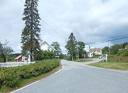 View of the road leading to the village