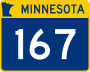 Trunk Highway 167 marker