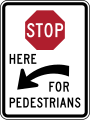 R1-5cL Stop here for pedestrians (left)