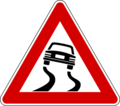 Slippery road surface