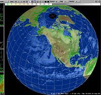 Global view of visible satellite imagery and topography