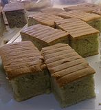 Slices of banana cake