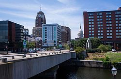 Downtown Lansing, Michigan along Michigan Avenue