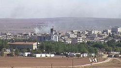 View of Kobanî during the siege in 2014