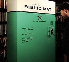 The Biblio-Mat vending machine.