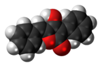 Space-filling model of the (Z)-pulvinone molecule